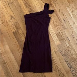 Forever 21 Red One Shoulder Asymmetrical Sheath Dress